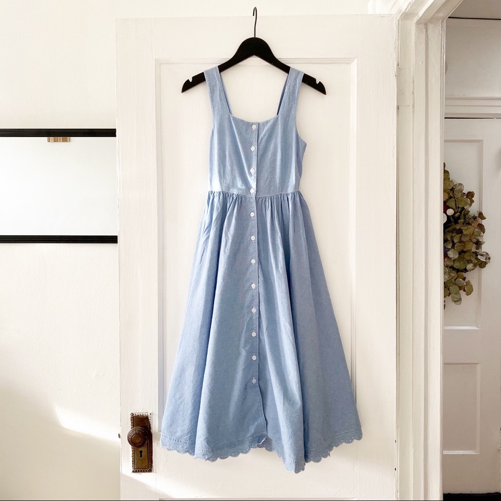 Esprit Kids Denim Button Up Midi Scalloped Hem